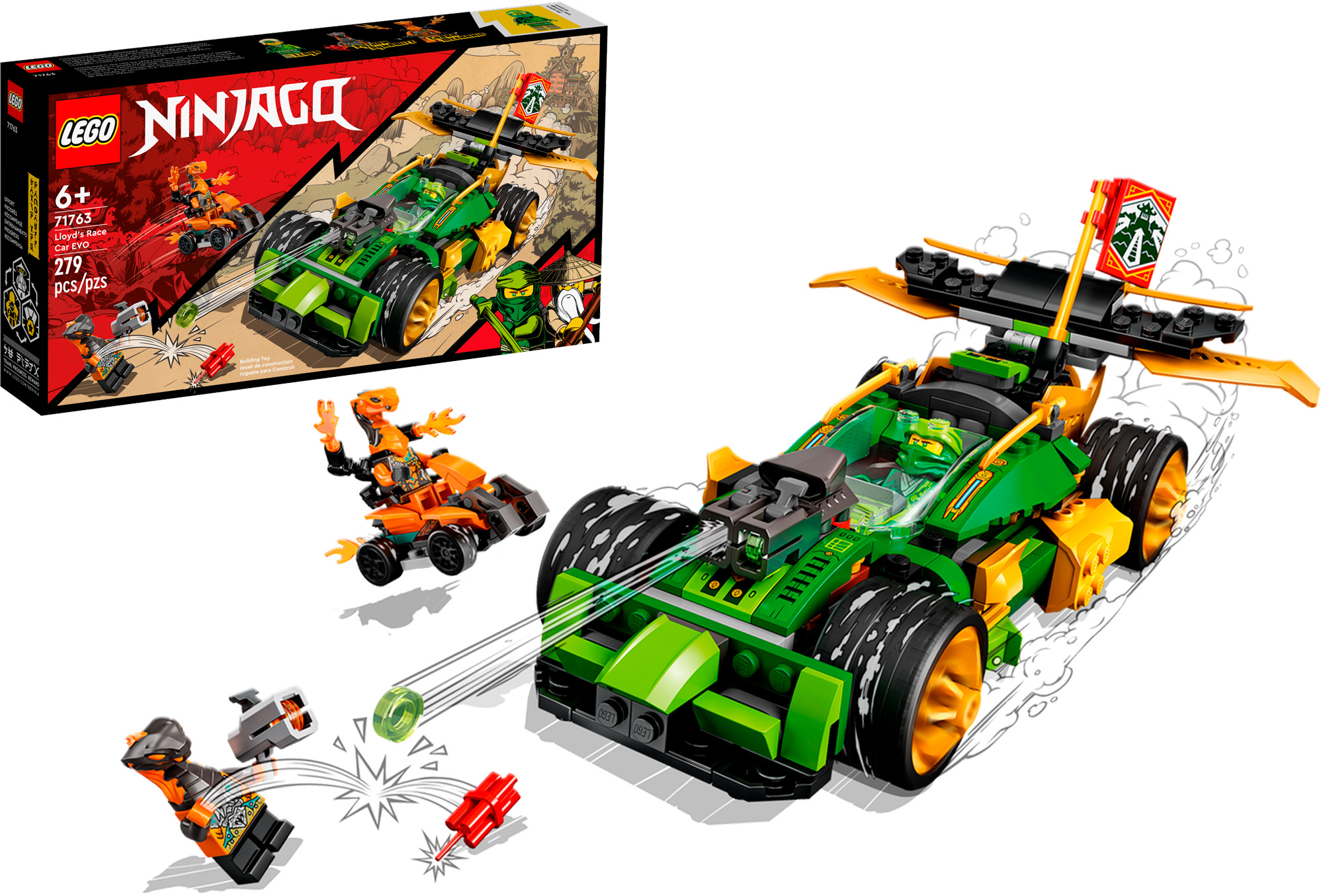 Конструктор Lego Ninjago 71763 Гоночный автомобиль ЭВО Ллойда купить в  Анапе в интернет-магазине LEMI KIDS