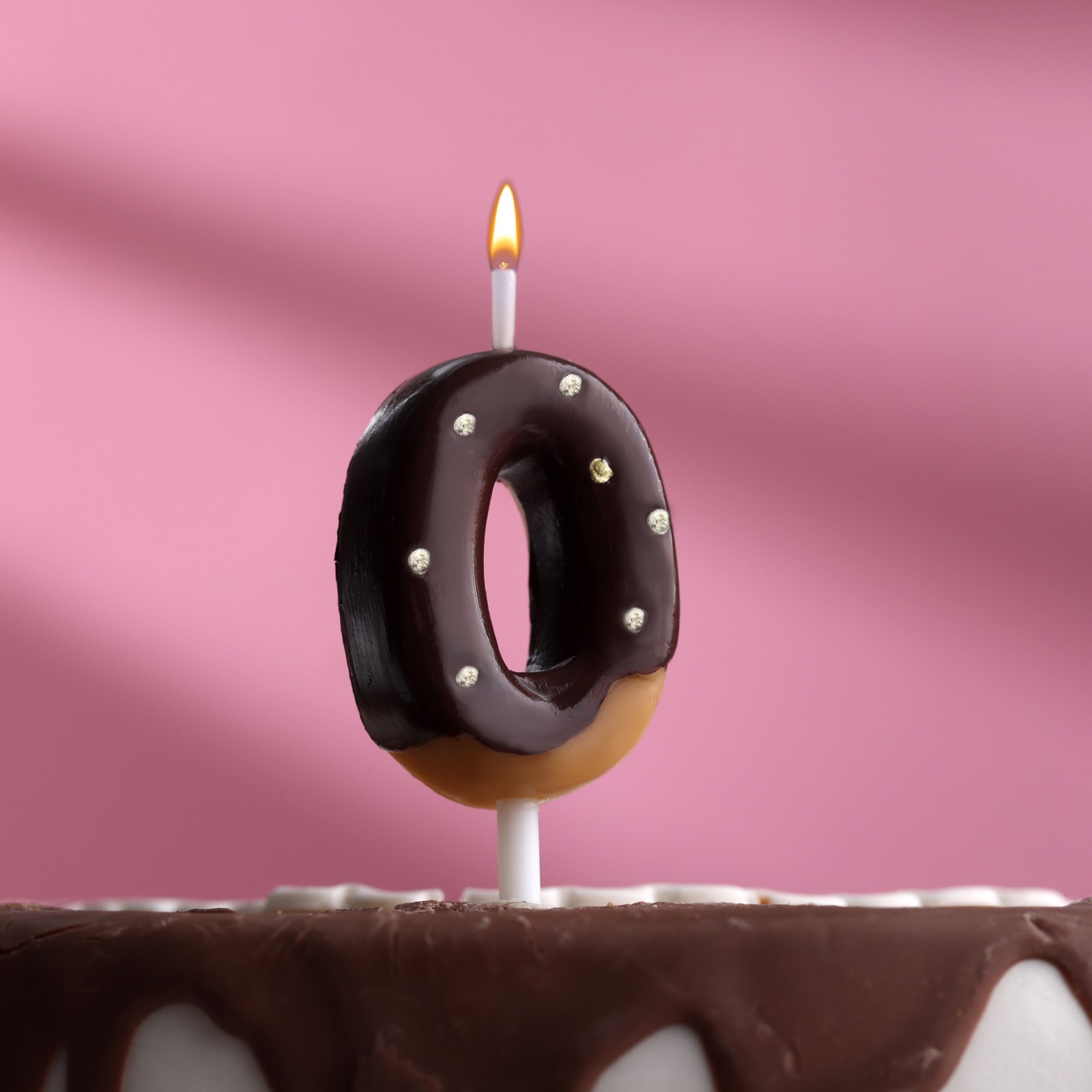 Свеча в торт Страна Карнавалия Шоколадная глазурь, цифра 0
