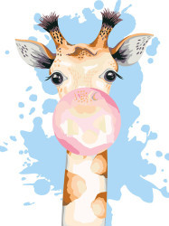 Набор для раскрашивания по номерам на картоне Милый жираф, Фрея, 40x30 см