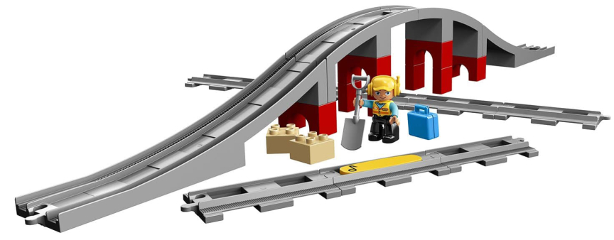 Конструктор LEGO DUPLO 10872 Железнодорожный мост и рельсы