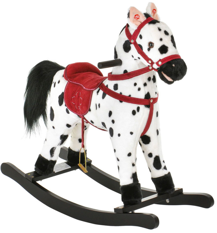 Качалка-Лошадка Pituso белый с черными пятнами