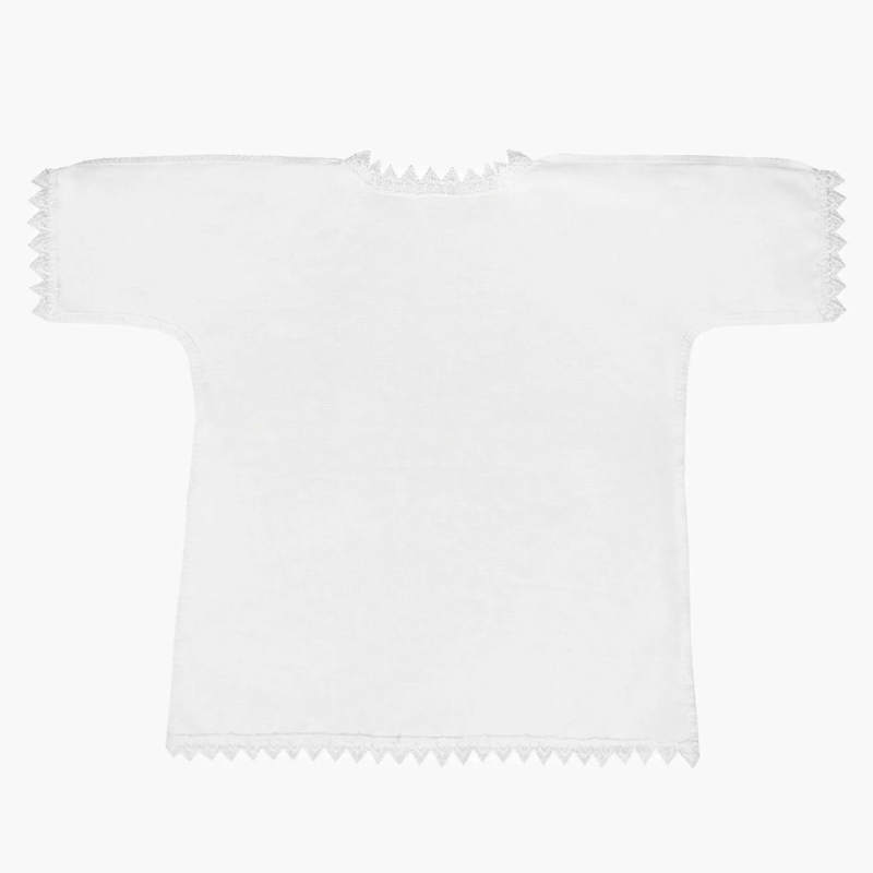 Крестильный набор 2 предмета AmaroBaby  Little Angel рубашечка на запах, чепчик 68