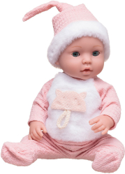 Пупс-кукла Junfa в розово-белом комбинезоне, 40 см