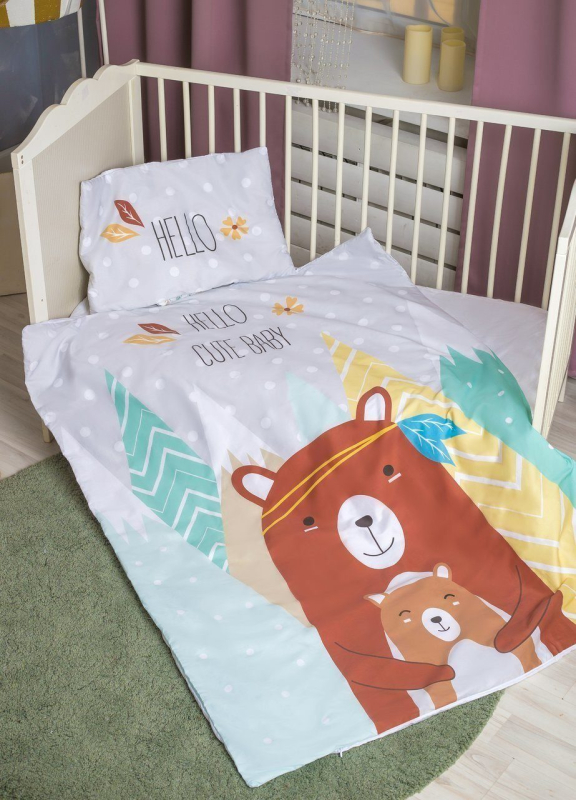 Комплект в кроватку 3 предмета AmaroBaby Exclusive Creative Collection Hello Cute Baby