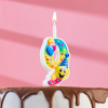 Свеча Страна Карнавалия для торта Смайлик с шарами цифра 9, 12,2 см