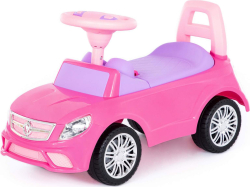 Каталка-автомобиль SuperCar №3 Полесье со звуковым сигналом, розовая