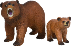 Набор фигурок животных Masai Mara серии Мир диких животных Семья бурых медведей
