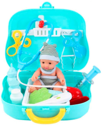 Игровой набор ABtoys Чудо-чемоданчик на колесиках Мой малыш. Уход за новорожденным с аксессуарами PT-01269