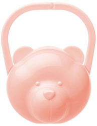 Футляр Пластишка для детской пустышки Мишка, светло-розовый 