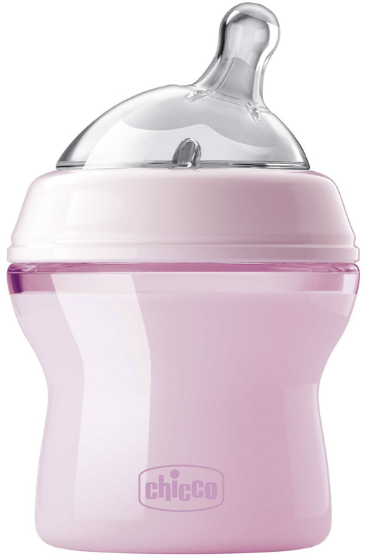 Бутылочка с силиконовой сосокой Chicco Natural Feeling 150 мл 0m+ розовый