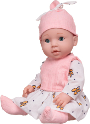 Пупс-кукла Junfa в белом платье и розовой кофте без рукавов, 40 см