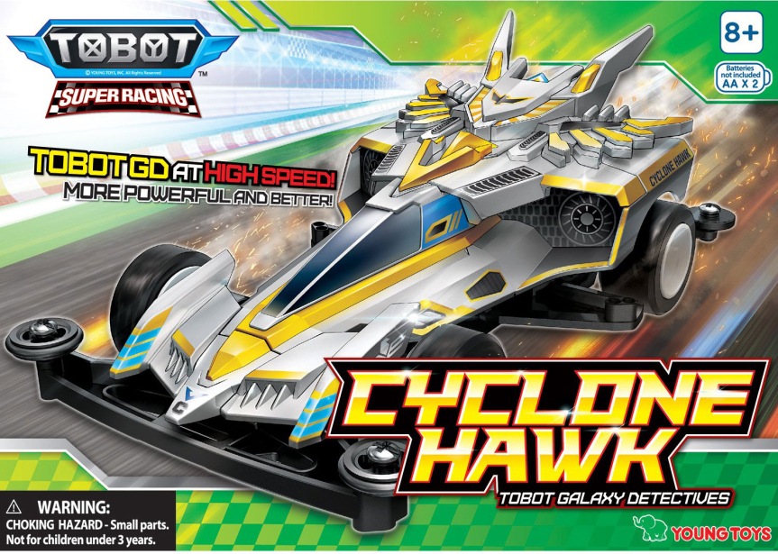 Трансформер Young Toys Tobot Super Racing Cyclone Hawk 301206 серый/желтый
