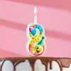 Свеча Страна Карнавалия для торта Смайлик с шарами цифра 8, 12,2 см