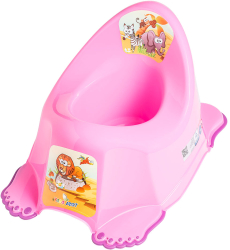 Горшок туалетный Tega Baby со звуковыми эффектами, антискользящий Safari тёмно-розовый