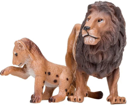 Набор фигурок животных Masai Mara серии Мир диких животных Семья львов, лев и львёнок