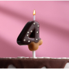 Свеча в торт Страна Карнавалия Шоколадная глазурь, цифра 4