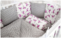 Бортик в кроватку 12 подушек-бортиков AmaroBaby Фламинго малиновый